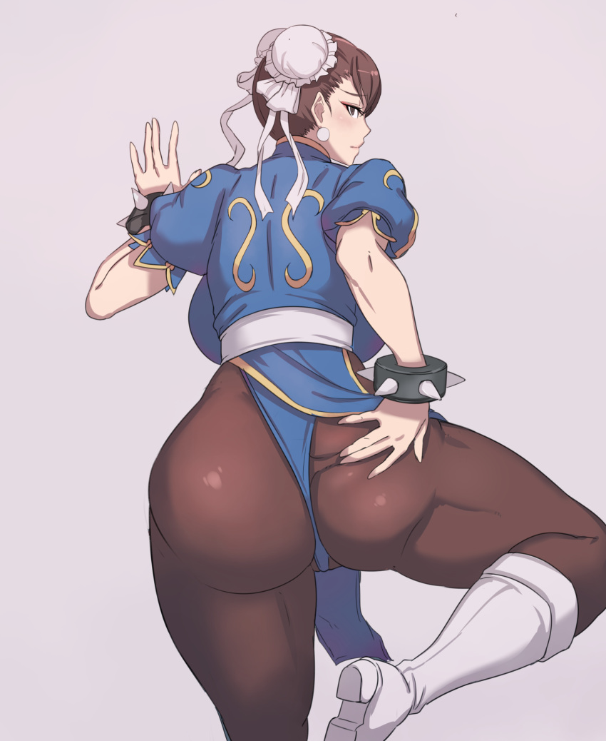 1girl 1girl 1girl ass big_ass big_breasts big_breasts blue_panties blue_underwear bracelet breasts brown_eyes brown_hair bubble_butt chun-li clothed clothed_female earring earrings female_focus female_only hair_bun human long_hair looking_at_viewer looking_back mature mature_female metal_owl patreon patreon_paid patreon_reward solo_female solo_focus spiked_bracelet spread_ass spread_legs spreading street_fighter thick_thighs thighs video_game_character video_game_franchise