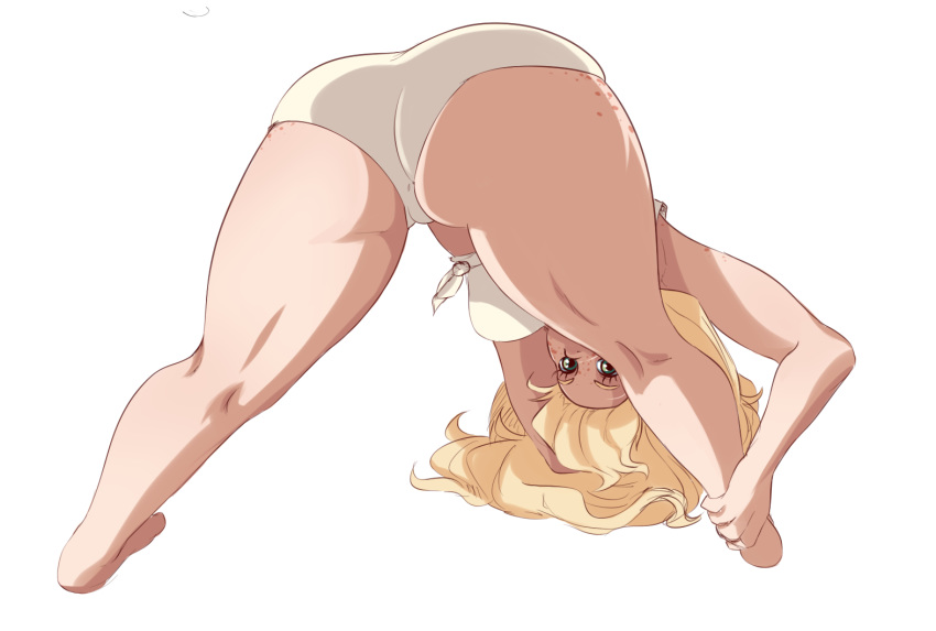 1girl applejack ass bend_over flexible friendship_is_magic my_little_pony panties sundown thick thick_thighs