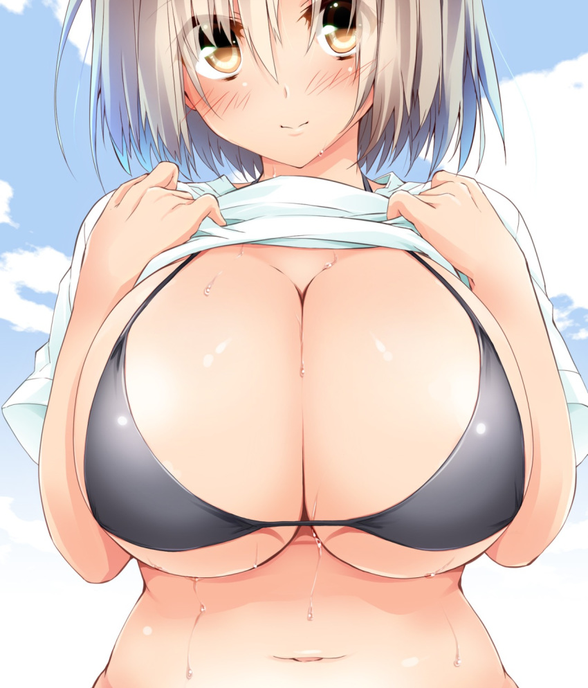 anime bikini breasts ecchi flashing hentai