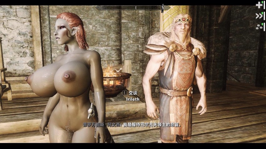 3d ass big_ass big_breasts breasts cum cum_in_pussy dark_elf fuck fuckable huge_breasts human insanely_hot irileth jarl_balgruf mod nipples nude sex skyrim