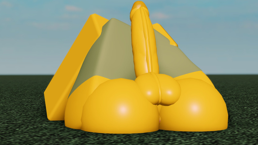 1girl 2021 3d anus ass balls fat_ass femboy girly green_stockings high_res holding_legs legs_up male male_only noob penis roblox robloxian senith sky solo_focus solo_male thick_thighs thighs yellow_body yellow_skin