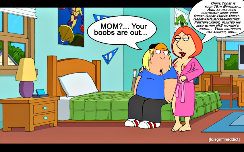 breasts chris_griffin family_guy incest lois_griffin mother's_duty mother_and_son nipples