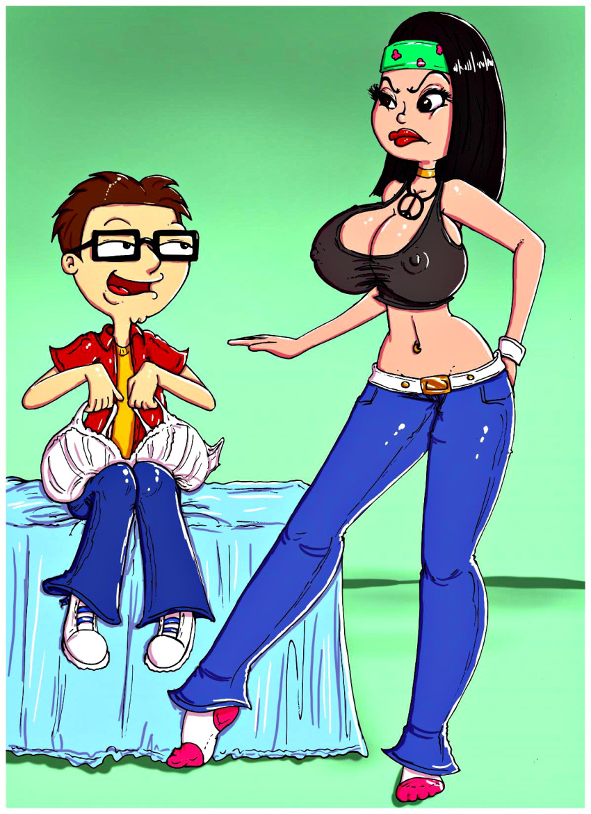 american_dad artist_request bra breasts brother_and_sister hayley_smith imminent_incest large_breasts nipples nipples_visible_through_clothing size_difference steve_smith