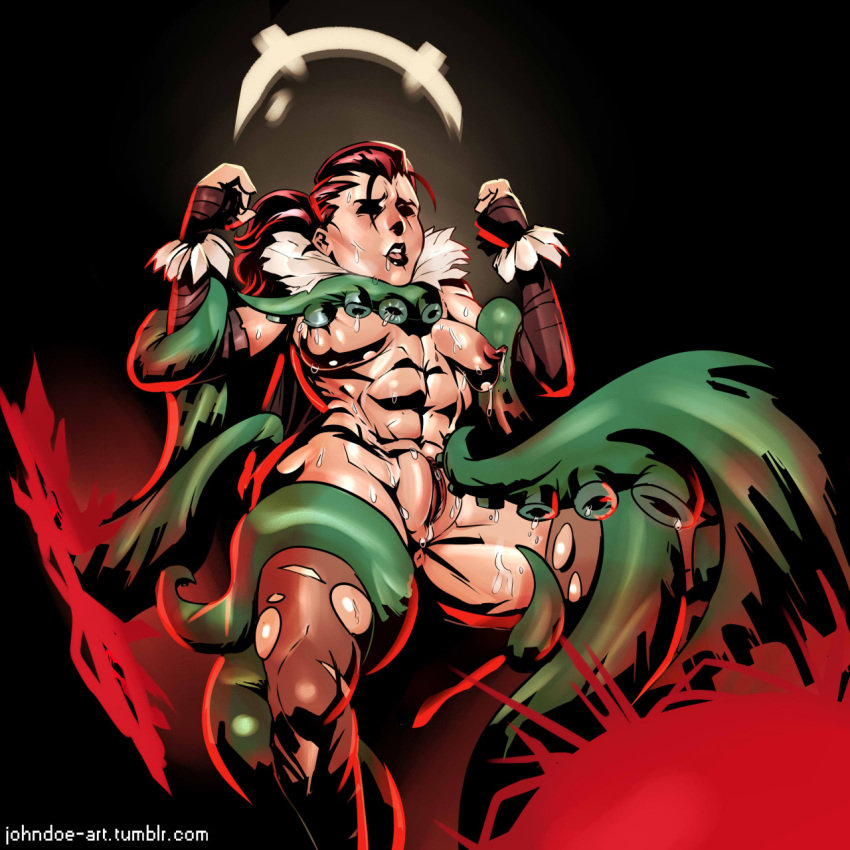 1:1_aspect_ratio 1girl abs anus big_breasts breast_sucking breasts clothing darkest_dungeon drooling elbow_gloves erect_nipples female female_focus fingerless_gloves gloves hellion_(darkest_dungeon) high_resolution interspecies john_doe long_hair monster muscle muscular_female navel nipples open_mouth pantyhose ponytail pussy pussy_juice rape red_hair restrained saliva slime solo_focus sweat tentacle tentacle_rape tentacles tied_hair torn_clothes torn_legwear torn_pantyhose uncensored vaginal_juices