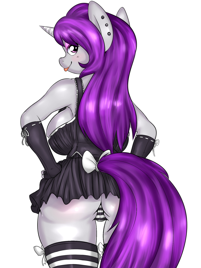 1girl doggie999_(artist) friendship_is_magic looking_back maid my_little_pony solo upskirt