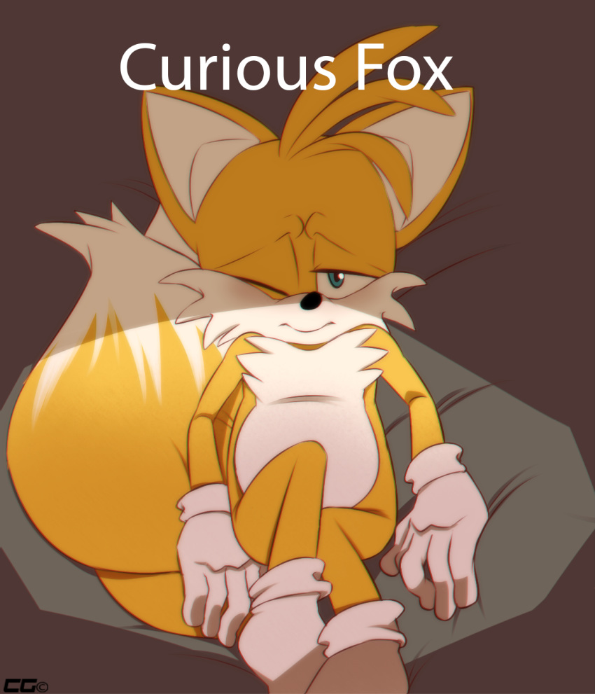 2015 anthro black_nose blush canine comic crazedg fox fur furry looking_at_viewer lying mammal miles_"tails"_prower nude on_back one_eye_closed orange_fur solo sonic_(series) wink