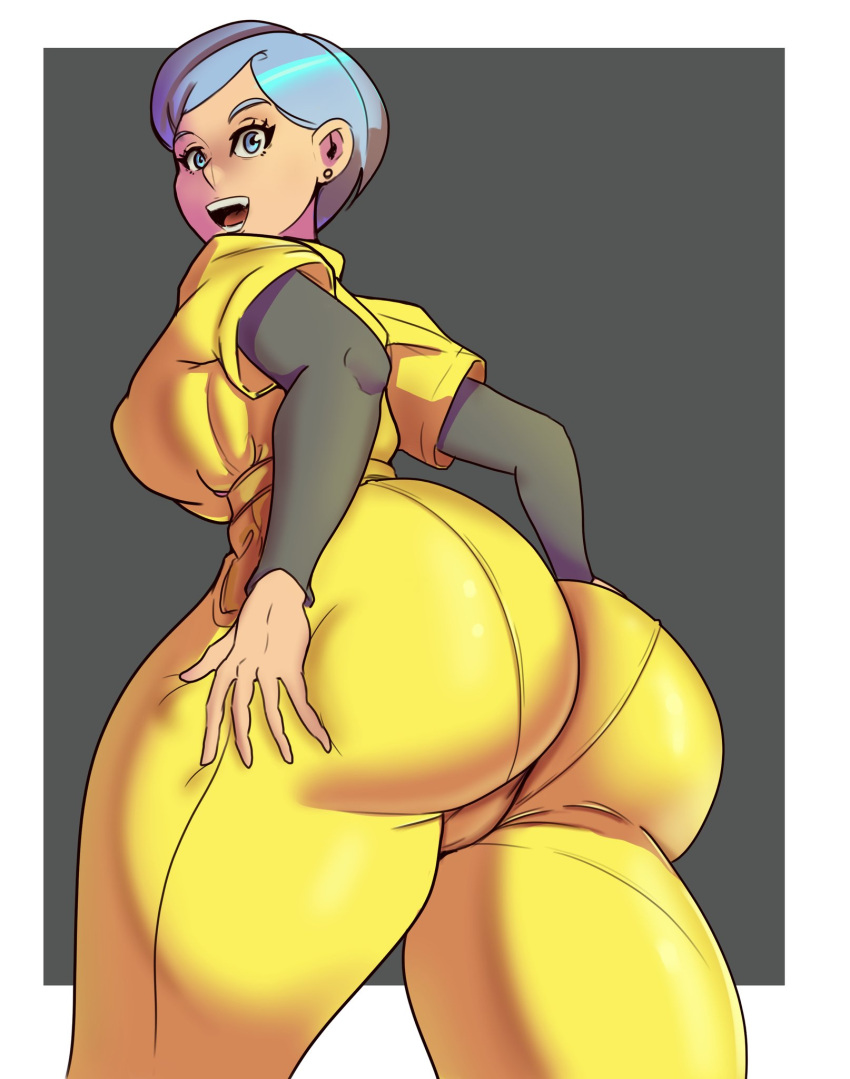 1girl anime_milf ass big_ass big_breasts blue_eyes blue_hair breasts bubble_ass bubble_butt bulma_brief clothed_female dat_ass dragon_ball dragon_ball_super dragon_ball_super:_super_hero female_focus female_only high_res mature mature_female milf sexy sexy_ass sexy_body sexy_breasts short_hair solo_female solo_focus tagme ymt_art