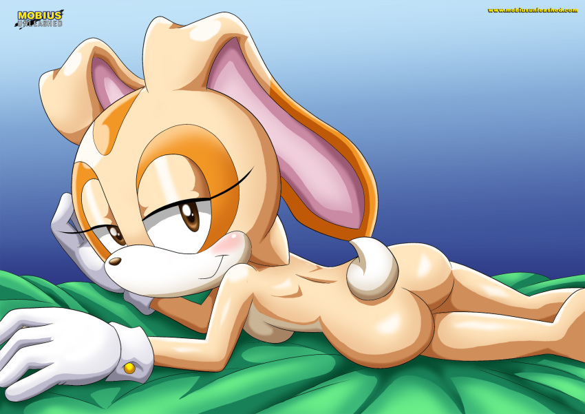 1girl ass bbmbbf blush cream_the_rabbit looking_at_viewer mobius_unleashed nude palcomix sega smile solo sonic_(series) sonic_the_hedgehog_(series)