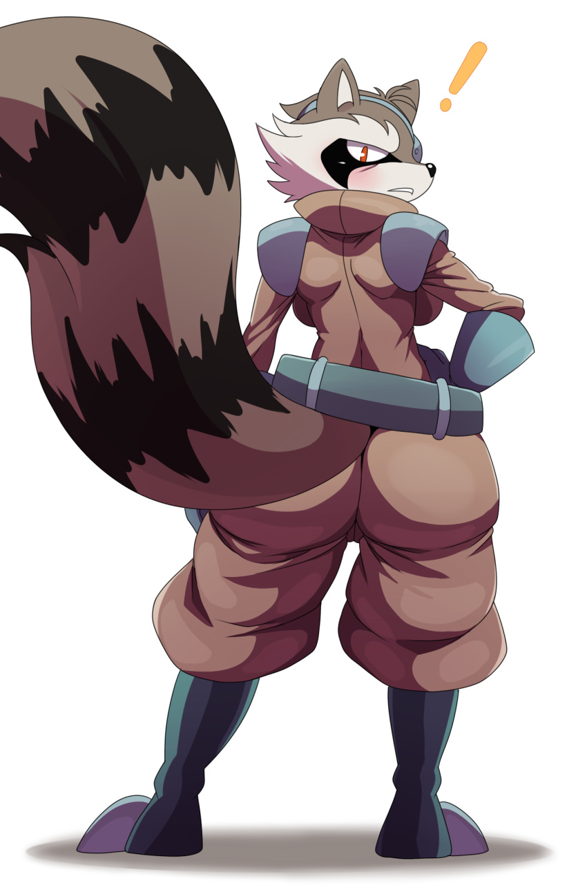 ! 2015 anthro ass big_ass blush breasts captain_sale clothes female furry guardians_of_the_galaxy hips looking_at_viewer mammal marvel pants raccoon solo sssonic2 wide_hips