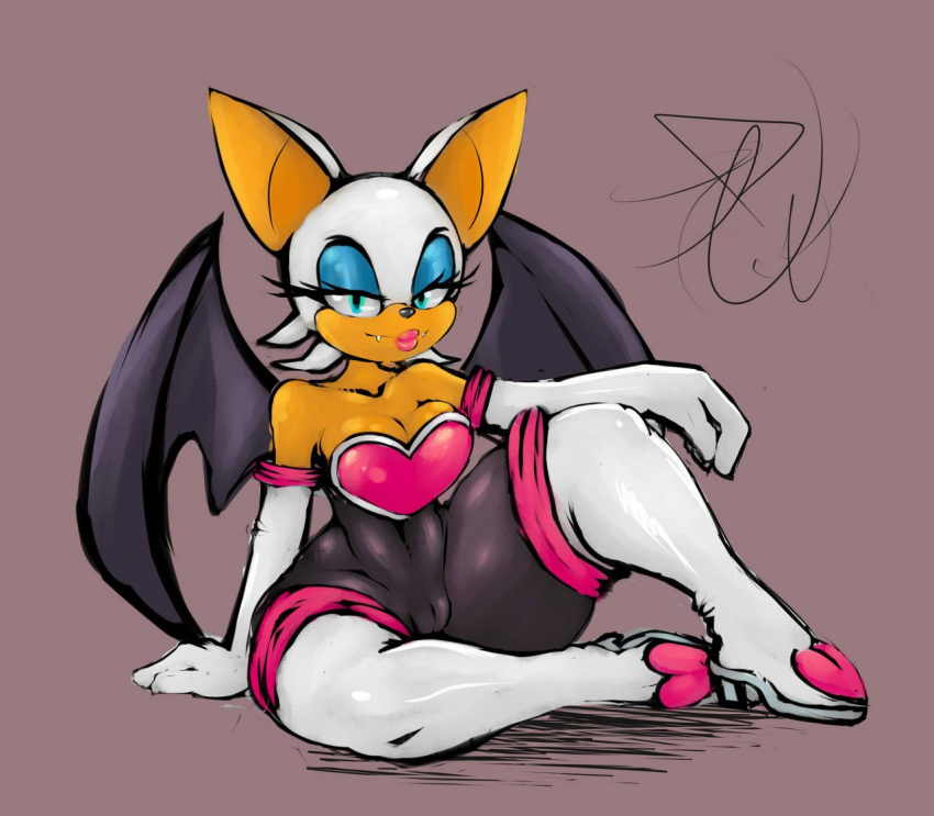 2013 anthro bat big_breasts blue_eyes breasts cameltoe cleavage clothed clothing female hair looking_at_viewer mammal rouge_the_bat smile solo sonic_(series) tight_clothing white_hair wings wolflance