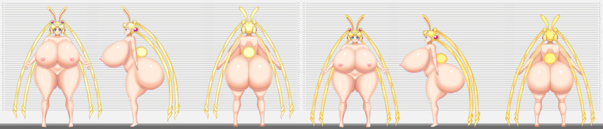 areolae ass big_ass big_breasts bishoujo_senshi_sailor_moon bluebullpen breasts bunny_ears bunny_girl bunny_tail commission dat_ass daughter female inaba_tsukino milf mother_and_daughter nipples nude princess_serenity pussy queen_serenity usagi_tsukino