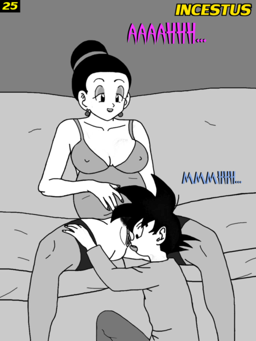 age_difference breasts chichi das_mutters&ouml;hnchen das_mutters&ouml;hnchen_2 dragon_ball_z hair inbreeding incest incest_pregnancy incestus lingerie mature milf mother_and_son pregnancy pregnant pregnant_from_incest pussylicking short_hair son_goten stockings