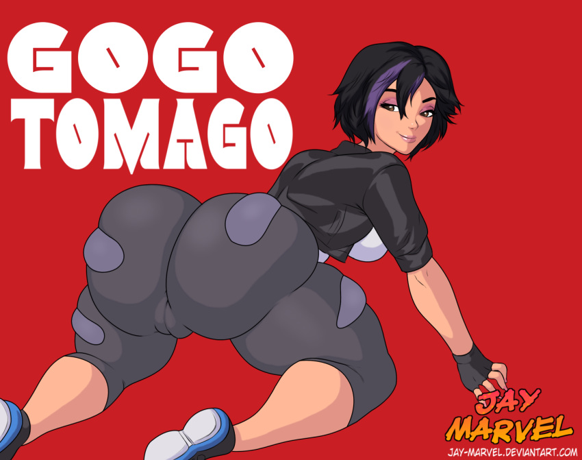 asian ass big_ass big_breasts big_hero_6 breasts dat_ass disney gogo_tomago jay-marvel looking_at_viewer looking_back marvel non-nude