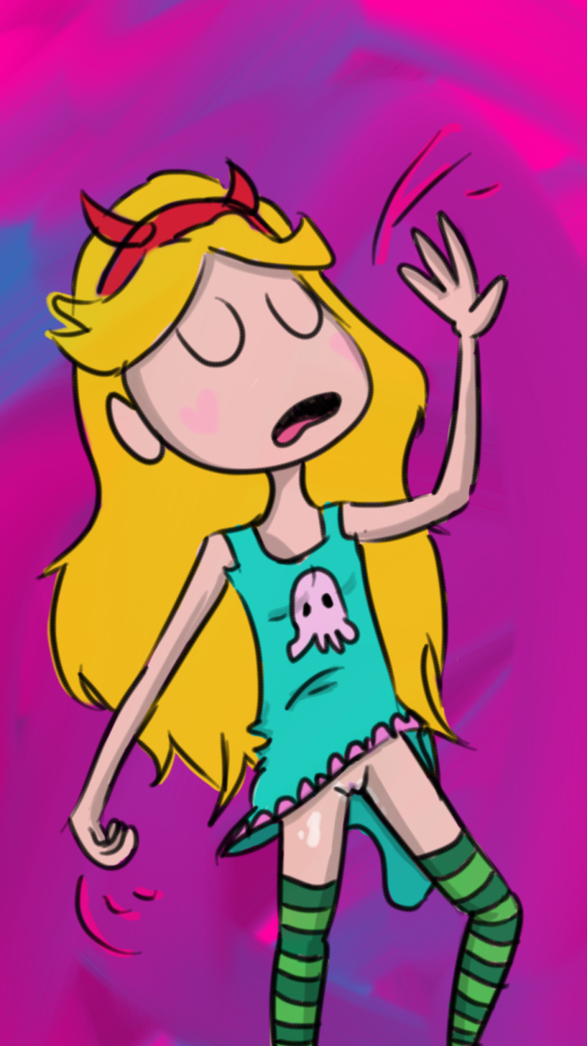 1girl bottomless cum devil dress guttman happy legs masturbation octopus paint pussy space star_butterfly star_vs_the_forces_of_evil stockings