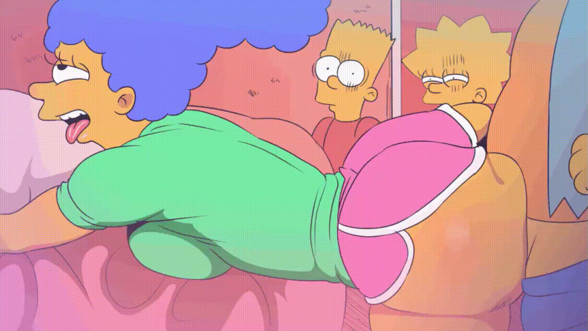 ass bart_simpson doggy_position erection gif lisa_simpson marge_simpson nelson_muntz shorts the_simpsons thighs tongue_out vaginal