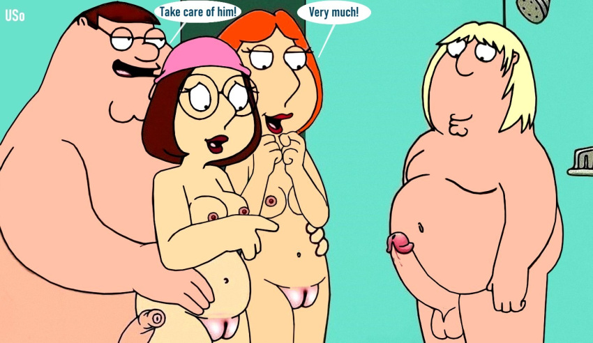 black_red_gold_pink_for_marion chris_griffin family_guy lois_griffin meg_griffin peter_griffin tagme