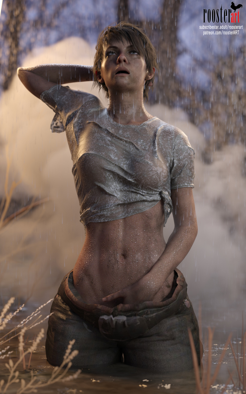 10:16 1girl 3d 3d_(artwork) 4k breasts dirty dirty_face dirty_skin dirty_water female_focus female_only fit_female hand_in_pants in_water looking_pleasured looking_up medium_breasts nipples nipples_visible_through_clothing open_eyes open_mouth outside pants partially_submerged patreon patreon_username rain raining resident_evil resident_evil_7 roosterart small_breasts solo_female solo_focus standing subscribestar subscribestar_username swamp video_game video_game_character video_game_franchise wet_clothes wet_pants wet_shirt wet_skin white_shirt zoe_baker