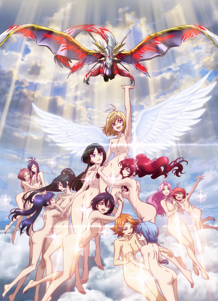 6+girls :d absurd_res angel_wings angelise_ikaruga_misurugi arm arm_up armpits arms art ass babe back bare_back bare_legs barefoot big_breasts breasts censored chris_(cross_ange) cleavage cloud convenient_censoring cross_ange dragon ersha_(cross_ange) everyone eye_contact feet hand_holding happy harem high_res hilda_(cross_ange) hugging interlocked_fingers jill_(cross_ange) kaname_(cross_ange) legs light_rays looking_at_another looking_at_viewer looking_up love maid momoka_oginome multiple_girls mutual_yuri naaga_(cross_ange) navel no_nipples nude open_mouth outstretched_arm reaching rosalie_(cross_ange) salamandinay salia_(cross_ange) small_breasts smile sparkle sunbeam sunlight tall_image vivian_(cross_ange) wings yuri