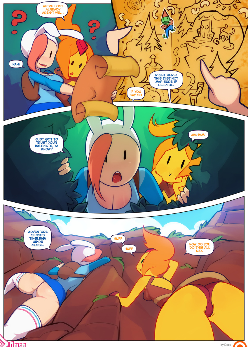 2girls adventure_time comic doxy fionna_the_human flame_princess hair inner_fire_(adventure_time) multiple_girls prismgirls red_hair