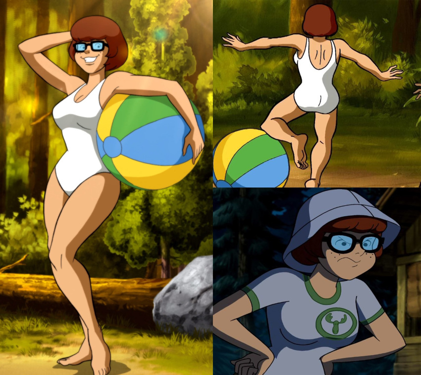 1girl clothed official_art one-piece_swimsuit scooby-doo!_camp_scare screencap screenshot velma_dinkley