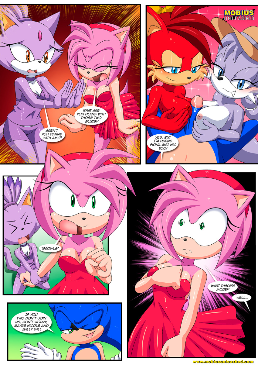 amy_rose archie_comics bbmbbf blaze_the_cat burning_love fiona_fox mobius_unleashed nicolette_the_weasel palcomix sega sonic_(series) sonic_the_hedgehog sonic_the_hedgehog_(series)