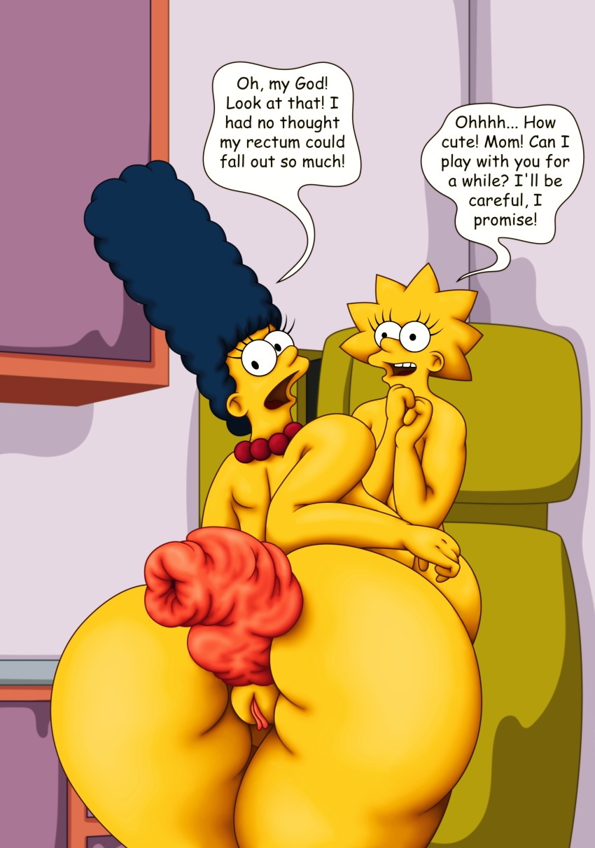 anal anal_prolapse big_ass bynshy lisa_simpson marge_simpson mother_&amp;_daughter prolapse the_simpsons