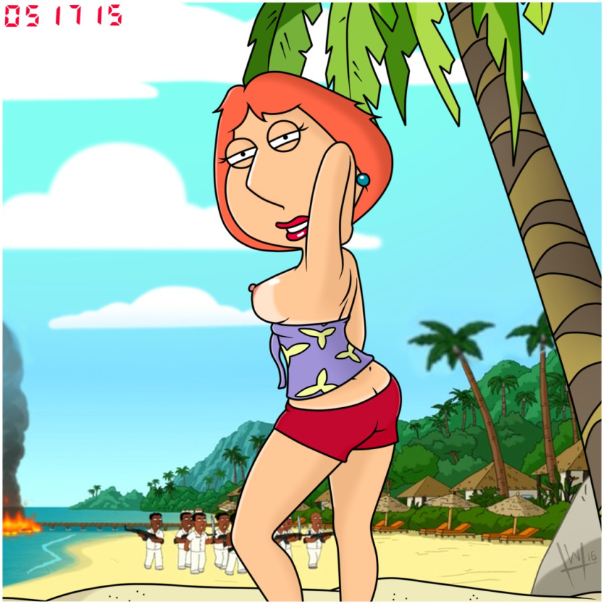 ass badbrains breasts family_guy lois_griffin nipples shorts tan_line