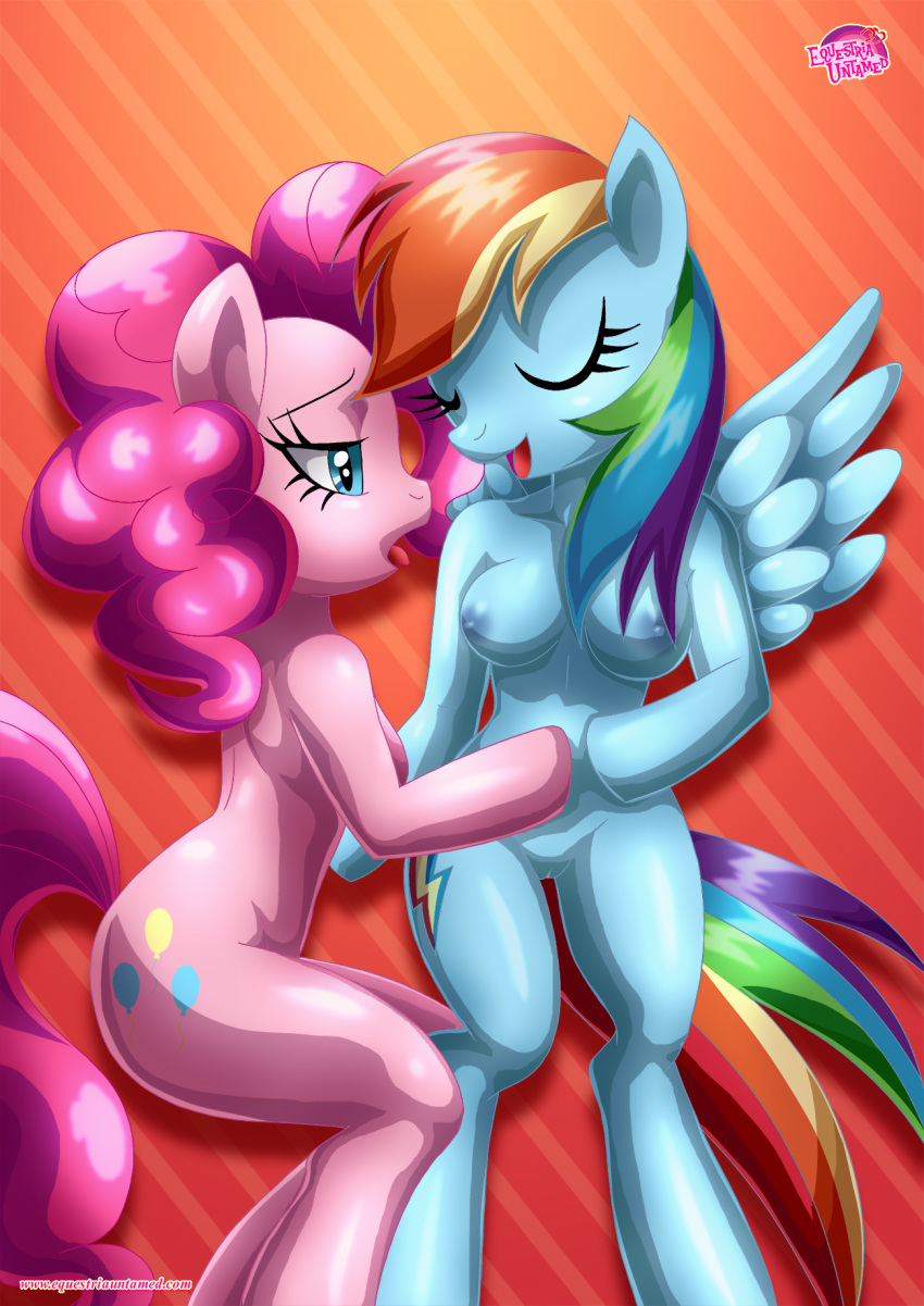 2girls bbmbbf breasts cutie_mark equestria_untamed friendship_is_magic multiple_girls my_little_pony nude palcomix pinkie_pie pinkie_pie_(mlp) rainbow_dash rainbow_dash_(mlp) tagme tail