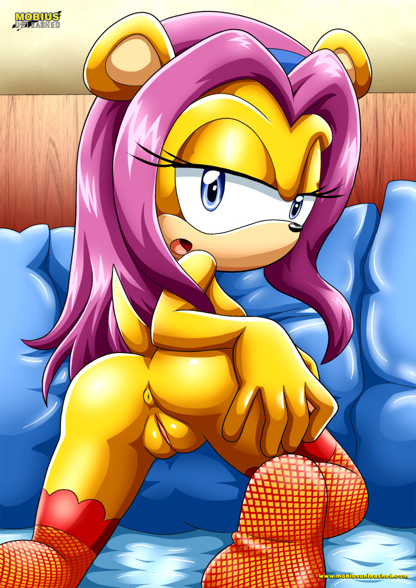 1girl anthro anus archie_comics ass ass_grab bbmbbf female furry isabella_mongoose looking_back mobius_unleashed palcomix pussy raised_tail sega solo sonic_(series) sonic_the_hedgehog_(series) tagme tail