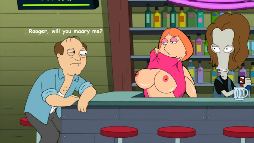 american_dad breasts crossover family_guy lois_griffin mick roger_(american_dad)