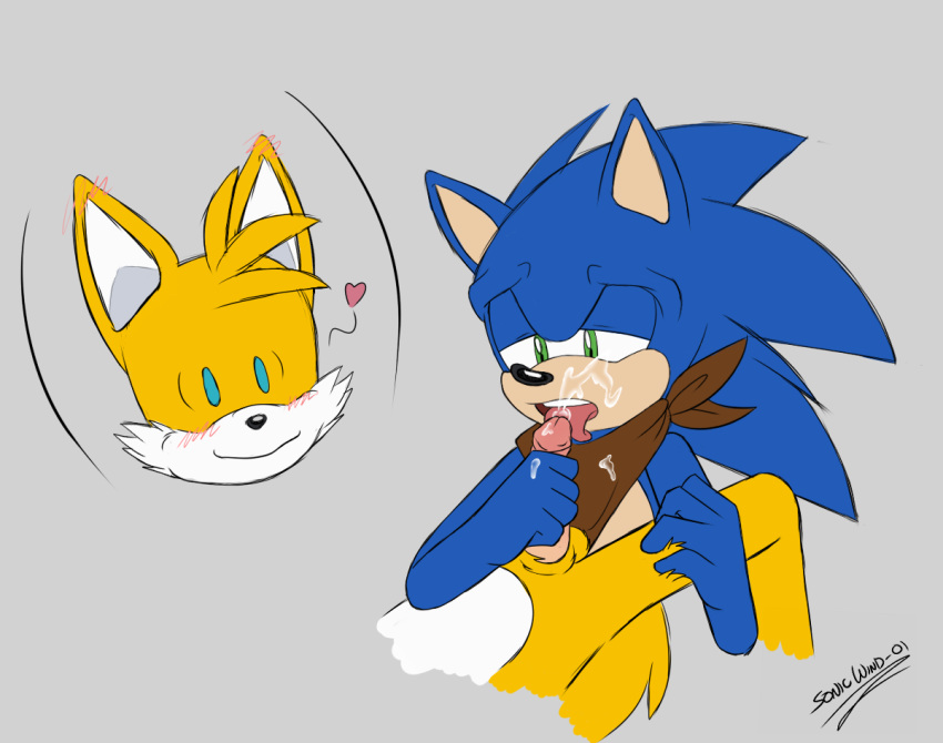 anthro blush canine fox furry male male/male mammal miles_"tails"_prower oral penis sega sex sonic_the_hedgehog sonicwind01
