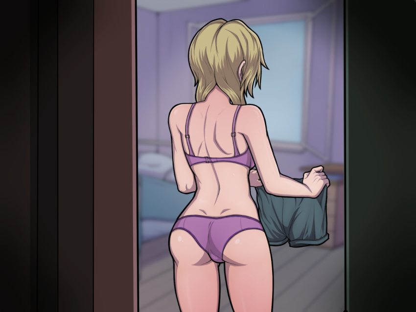 1girl ass bra elyon_brown female female_only indoors mostly_nude panties solo standing thigh_gap w.i.t.c.h.