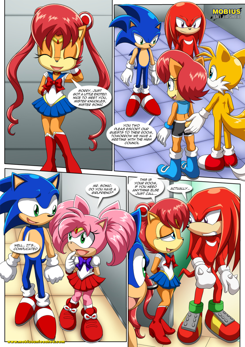 amy_rose bbmbbf chibi_rose comic knuckles_the_echidna miles_"tails"_prower mobius_unleashed palcomix parody rosy_the_rascal sailor_moon sally_acorn sally_moon sega sonic_(series) sonic_the_hedgehog sonic_the_hedgehog_(series) the_luna_connection