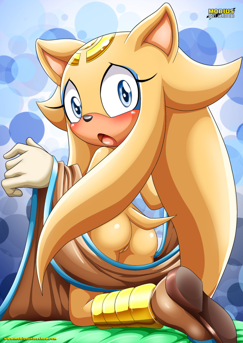 1girl anthro archie_comics bbmbbf blush gold_the_tenrec mobius_unleashed palcomix sega sonic_(series) sonic_the_hedgehog_(series) tagme