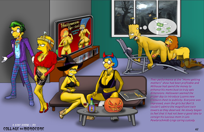 1girl aged_up anal bart_simpson clothing crossover edit family_guy high_heels huge_breasts human lisa_simpson lois_griffin luann_van_houten maggie_simpson marge_simpson maude_flanders milhouse_van_houten monocone shaved_pussy stockings the_simpsons