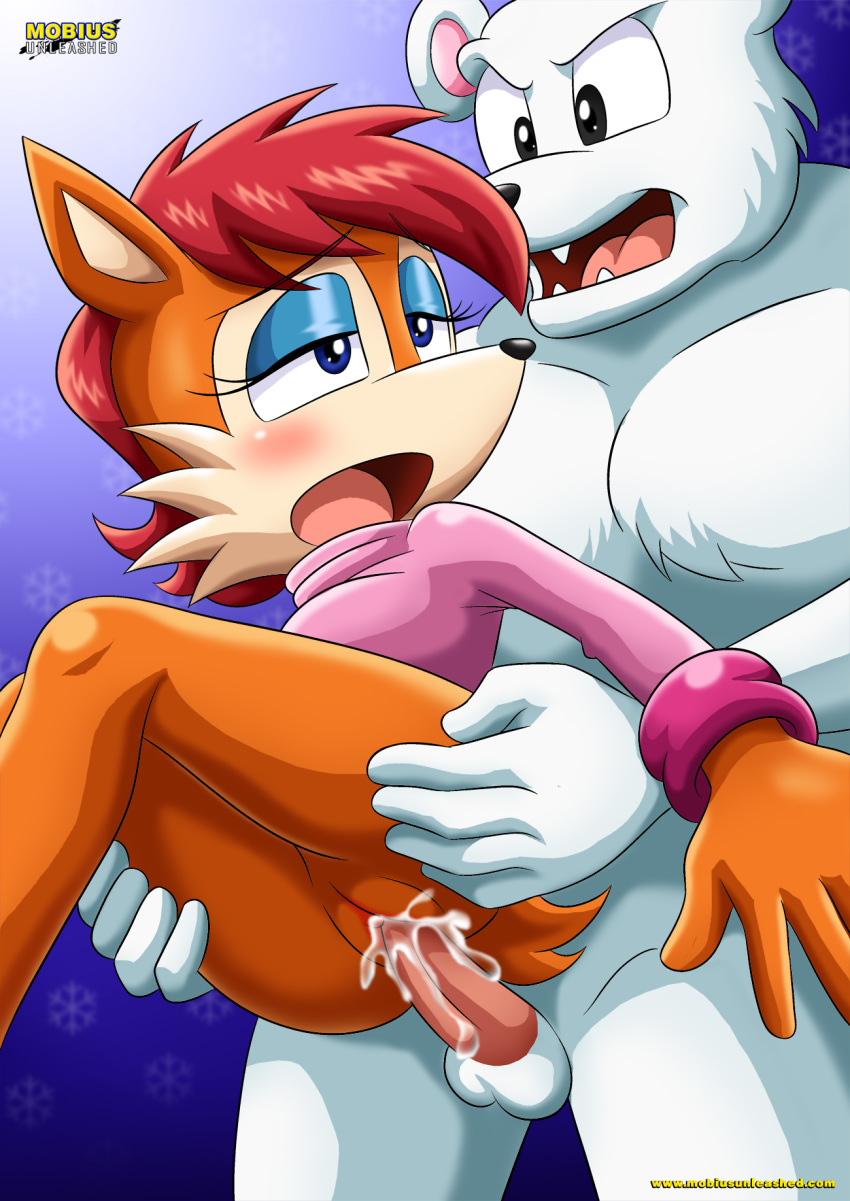anthro archie_comics augustus_the_polar_bear bbmbbf erma_ermine female male mobius_unleashed palcomix sega sex sonic_(series) sonic_the_hedgehog_(series) tagme