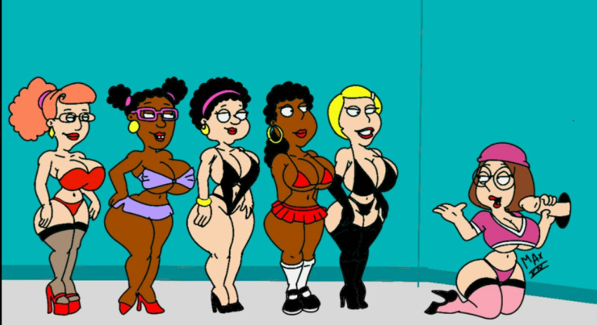 big_ass big_breasts big_hips big_penis breasts esther_(family_guy) family_guy lingerie maxtlat meg_griffin patty_(family_guy) penis ruth_(family_guy)
