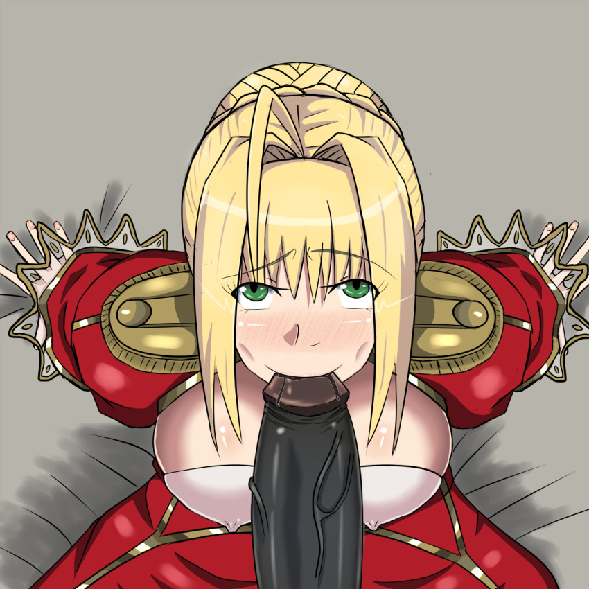 bamboo fate/extra fate/stay_night grey_background penis saber saber_extra