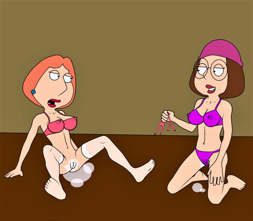 breasts erect_nipples family_guy incest lois_griffin meg_griffin shaved_pussy