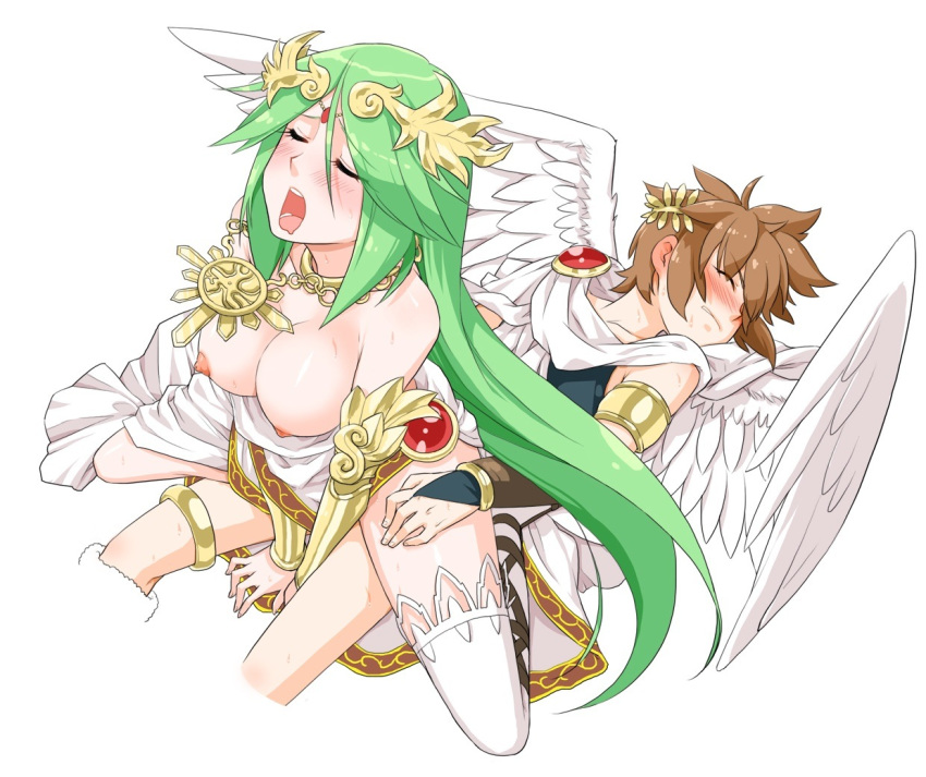 artist_request blush breast breasts kid_icarus nude palutena pit tagme white_background