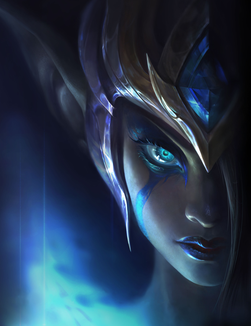 angel close-up face glowing league_of_legends looking_at_viewer morgana_victorious