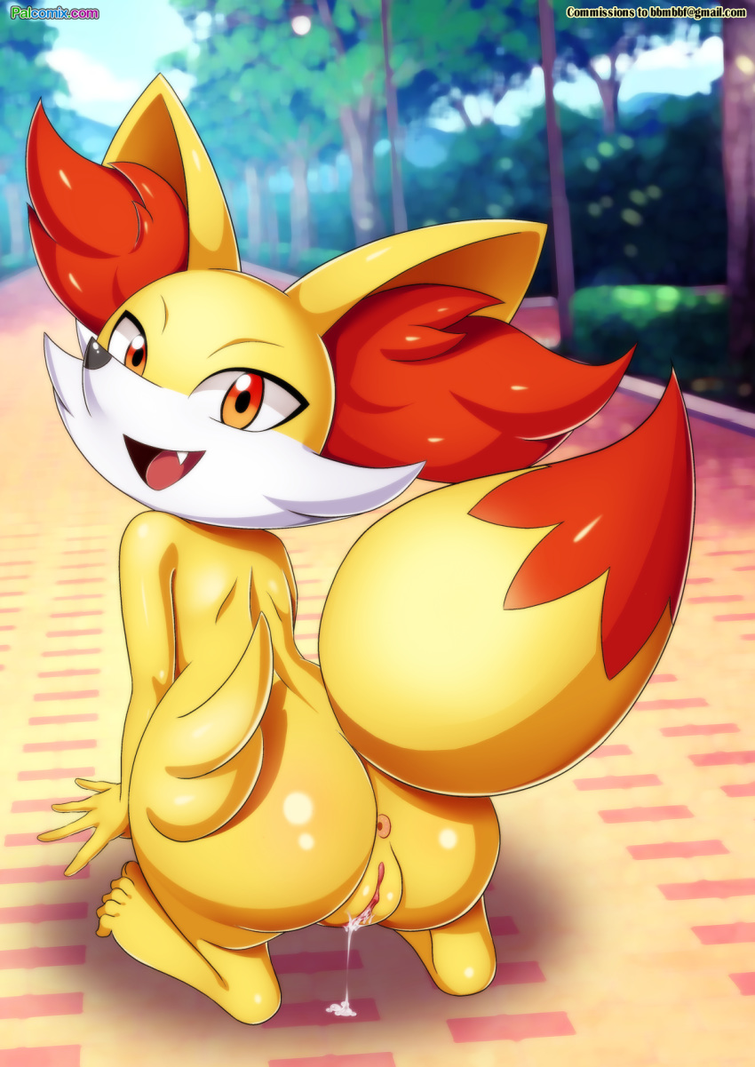 anthro anus barefoot bbmbbf big_ass big_booty booty cum fennekin hot looking_back naked naughty_face nintendo nude palcomix pokemon pokepornlive pussy sexy smile tail toes