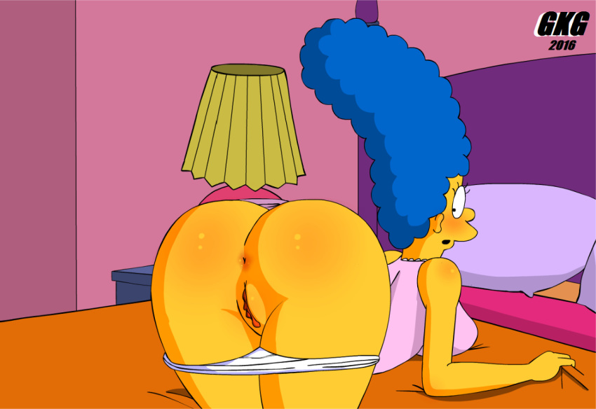 anus ass gkg marge_simpson panties_down pussy tagme the_simpsons yellow_skin