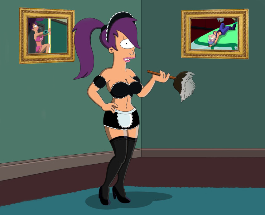 futurama maid purple_hair spider-matt turanga_leela