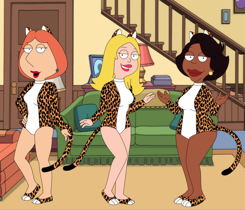 american_dad cosplay costume donna_tubbs family_guy francine_smith frost969 josie_and_the_pussycats leopard_print lois_griffin the_cleveland_show