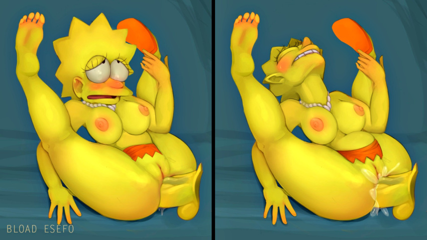 anal breasts cum lisa_simpson penis pussy sex the_simpsons yellow_skin