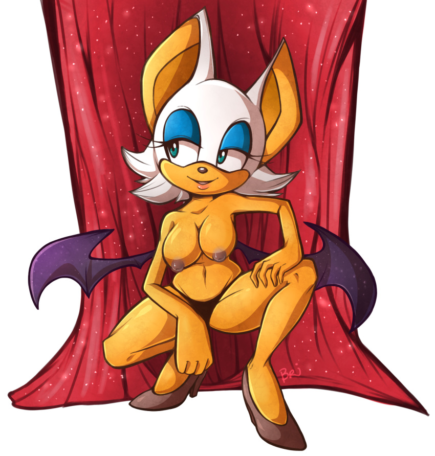 1girl 2016 alpha_channel anthro bat bat_wings belly big_breasts breasts clothed clothing erect_nipples furry high_heels highres huge_breasts mammal membranous_wings midriff misswerehog navel nipples nude panties rouge_the_bat sega simple_background smile thong topless transparent_background underwear video_games wings