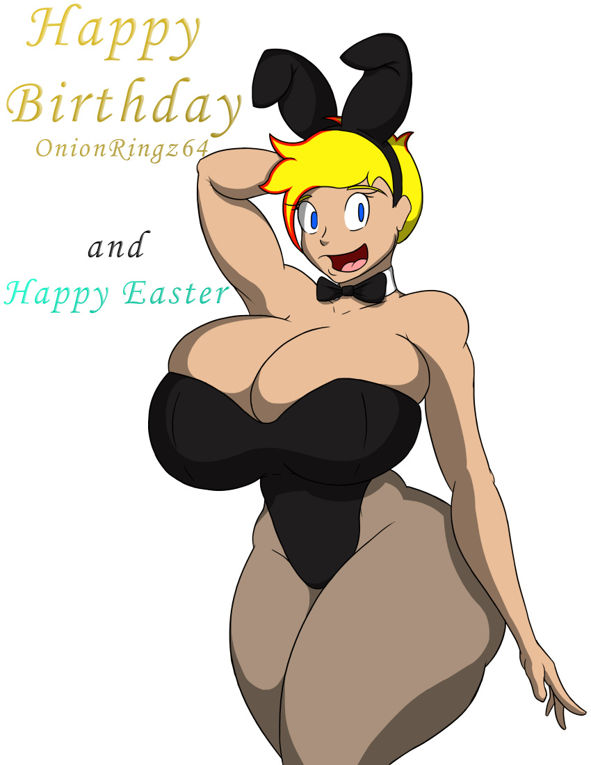 1girl big_breasts breasts bunny_girl bunnysuit cleavage female_only genderswap huge_breasts jenny_test johnny_test johnny_test_(character) massive_breasts solo_female tomkat96