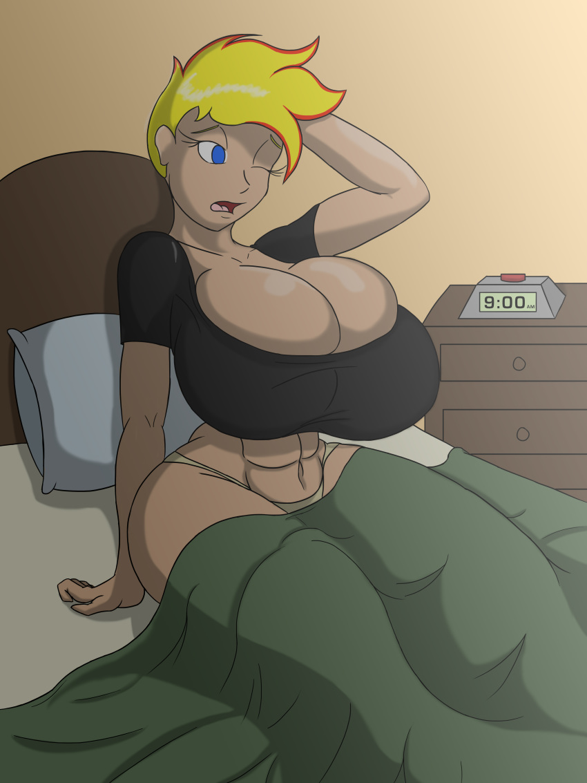 1girl big_breasts breasts cleavage female_only genderswap huge_breasts jenny_test johnny_test johnny_test_(character) massive_breasts solo_female tomkat96