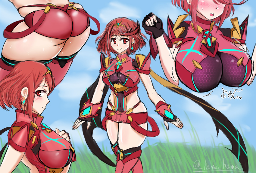 1girl alluring ass beautiful big_breasts breasts heroine large_breasts nintendo pyra red_hair short_hair xenoblade xenoblade_(series) xenoblade_2 xenoblade_chronicles xenoblade_chronicles_2